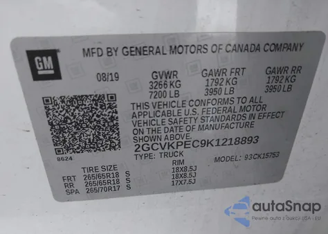 2019 Chevrolet Silverado 1500 Ld Lt from USA, damaged, VIN 2GCVKPEC9K1218893